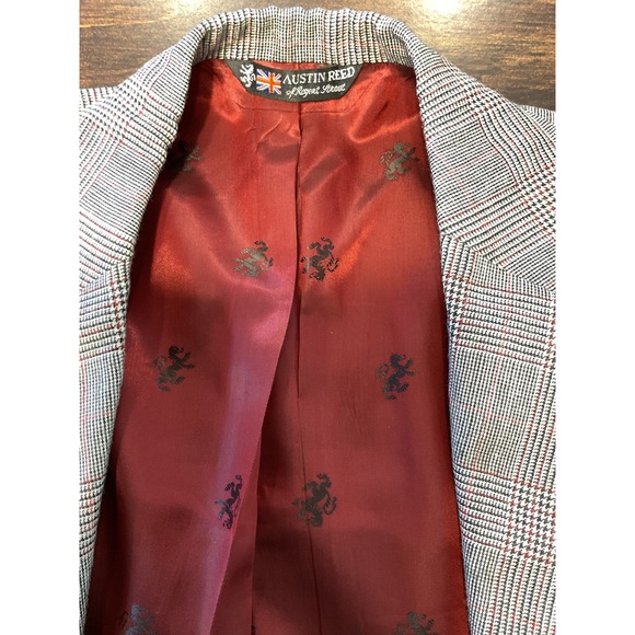 Black and Maroon Plaid Austin Reed of Regent Street Wool Suit - Picture 7 of 15